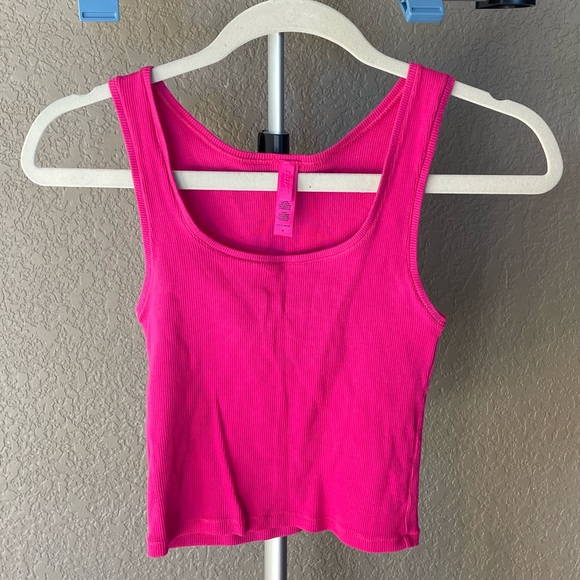 SKIMS raspberry cotton rib tank